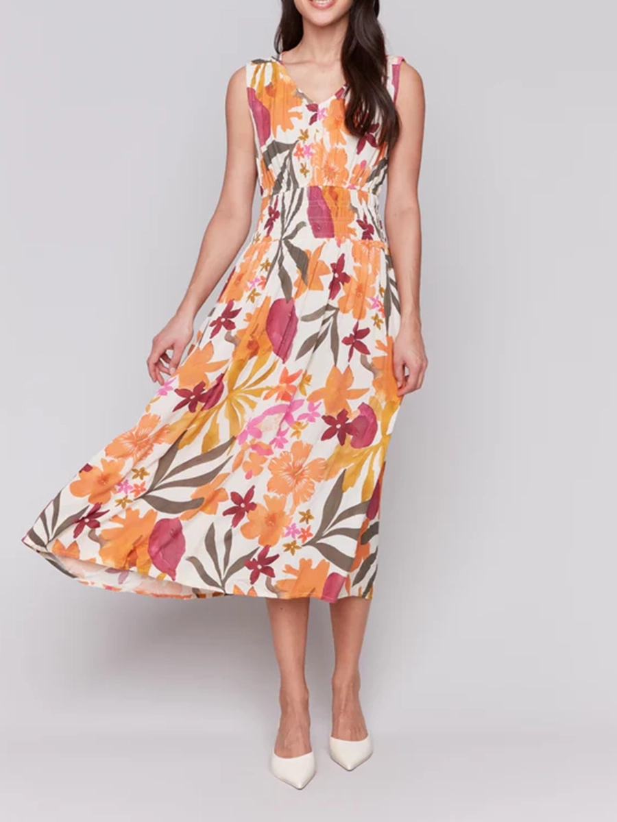 Fashionable And Elegant Design Sleeveless V-Neck Dress