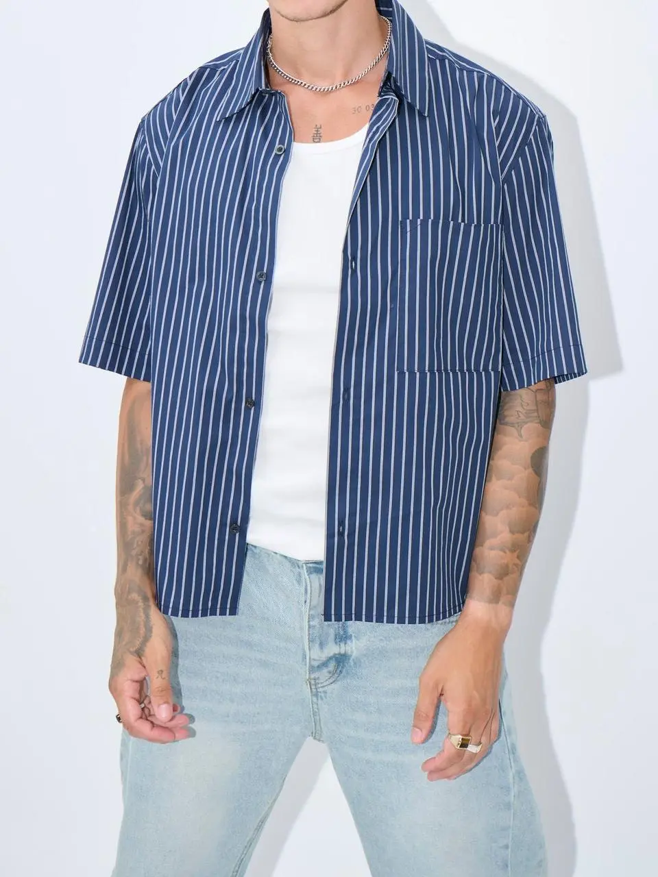 Casual Soft And Comfortable Navy Shirt