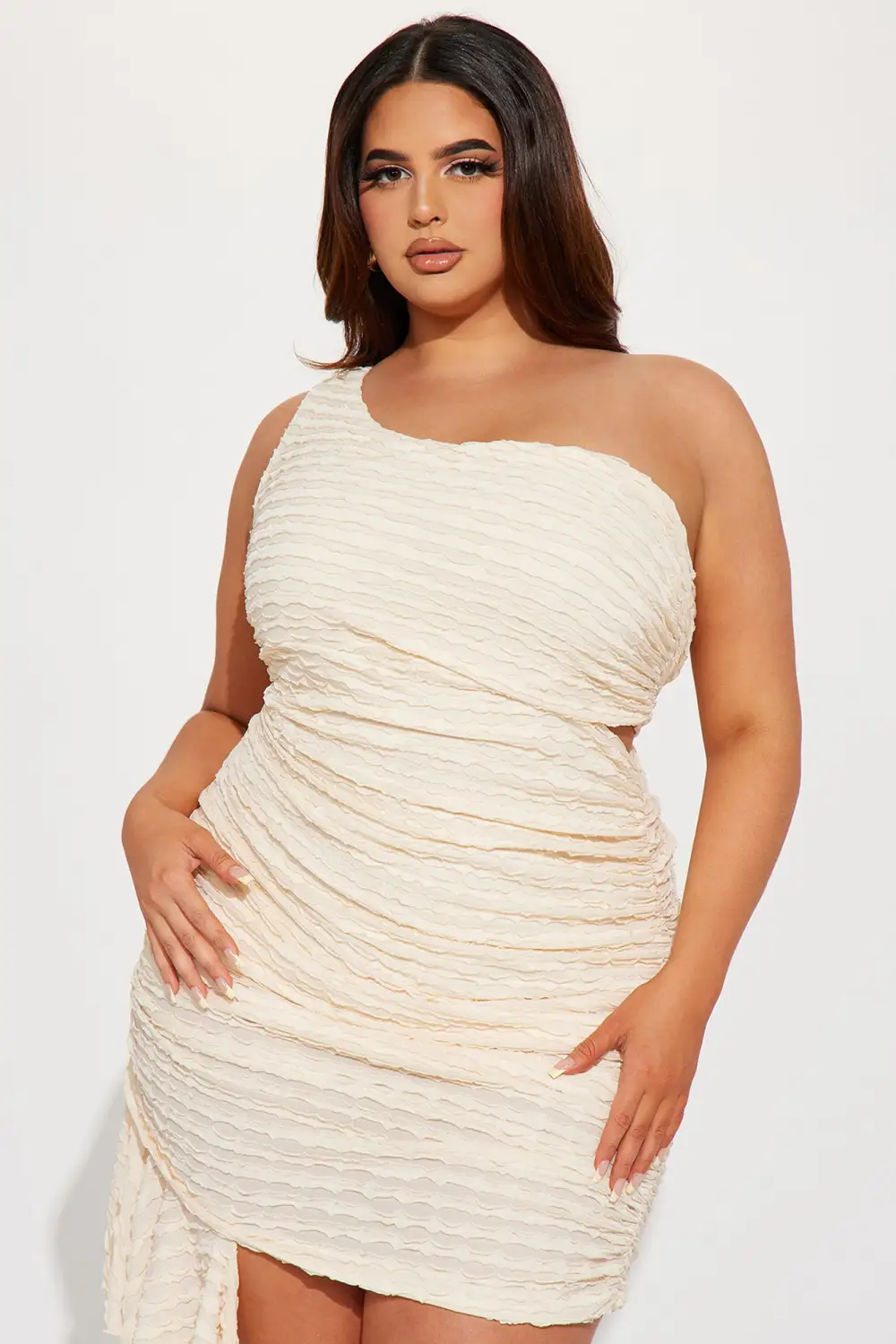 Tiff Textured Maxi Dress - Cream