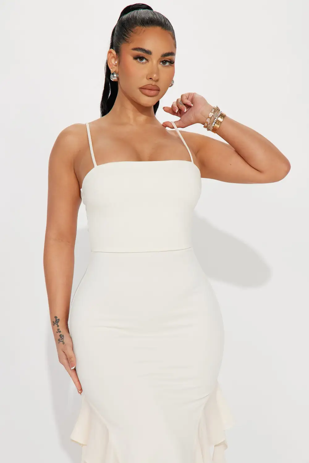 Bali Ruffle Maxi Dress - Cream