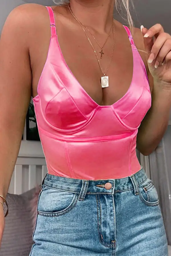 Satin Underwire Bodysuit with High-Cut Design