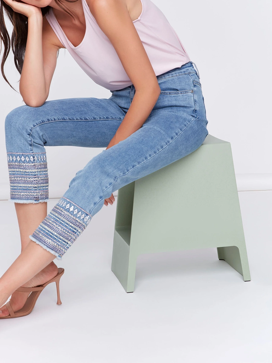 Straight-Leg Cotton Breathable Slim-Fit Jeans