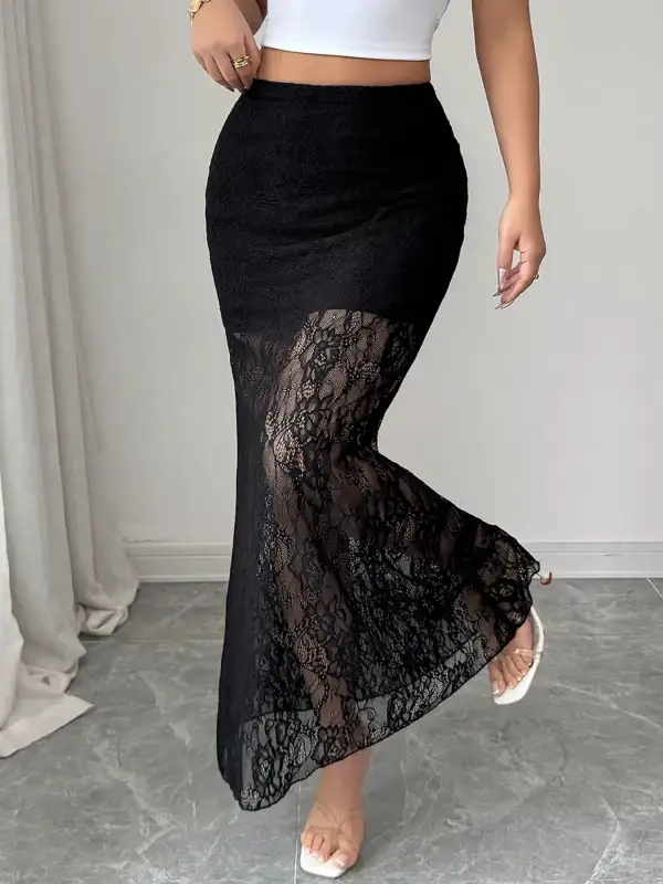 Lace Ed Maxi Skirt
