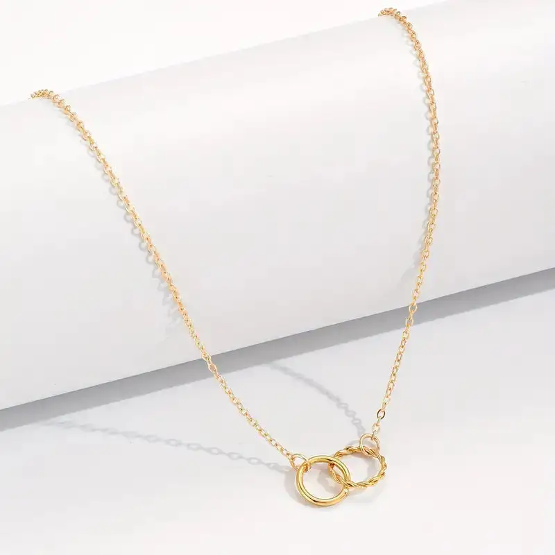 Double Circle Decor Clavicle Chain S Necklace