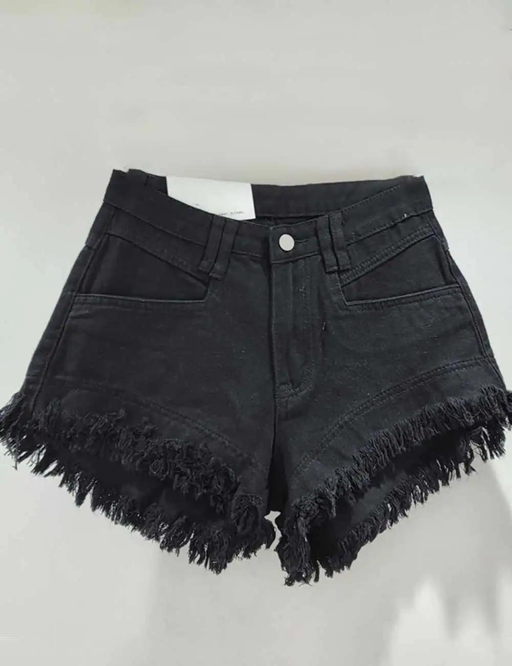 Pocket Frayed Denim Shorts
