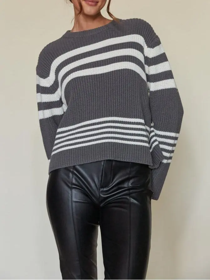 Striped Knit Pullover