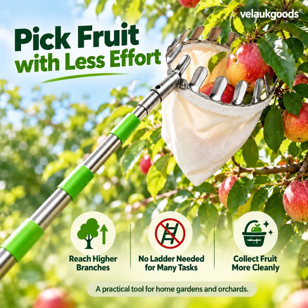 Fruit Picker Head Basket – Durable Design, Easy Attach & Perfect for Reaching High Branches Without a Ladder 🌳