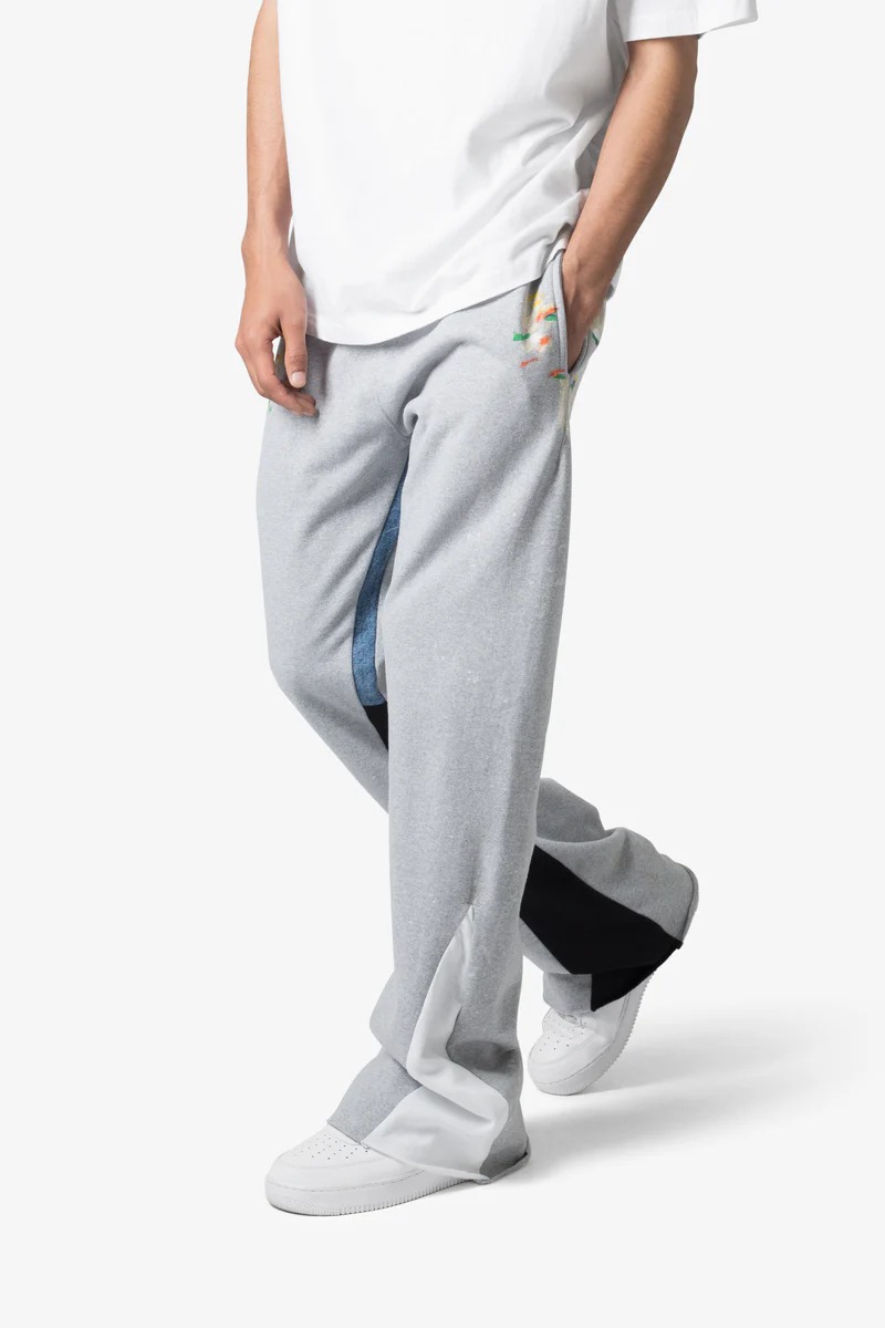 CONTRAST BOOTCUT SWEATPANTS