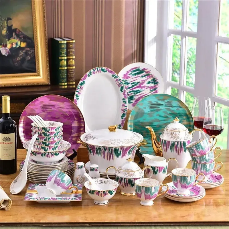 58 Piece Western Ceramic Coffee Tableware Set