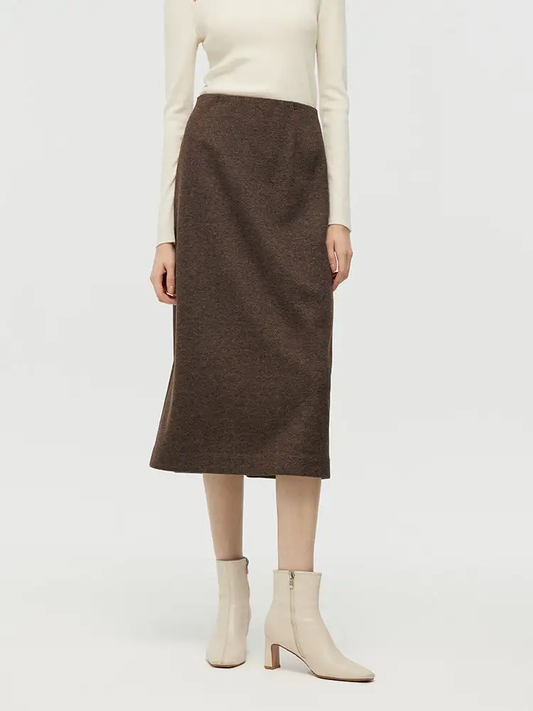 Knitted Women Column Midi Skirt