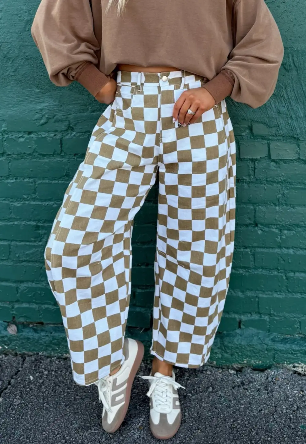 Print Barrel Pants