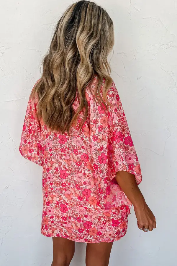 Floral V Neck Blouse