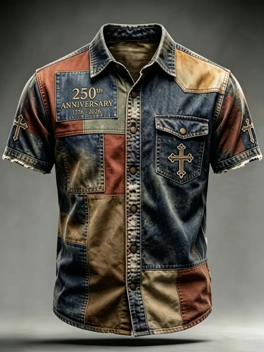 Men'S Women'S 250Th Anniversary American Western-Style Retro Shirt