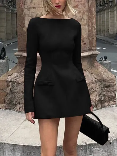 And Sophisticated Bow Elegant Mini Dress