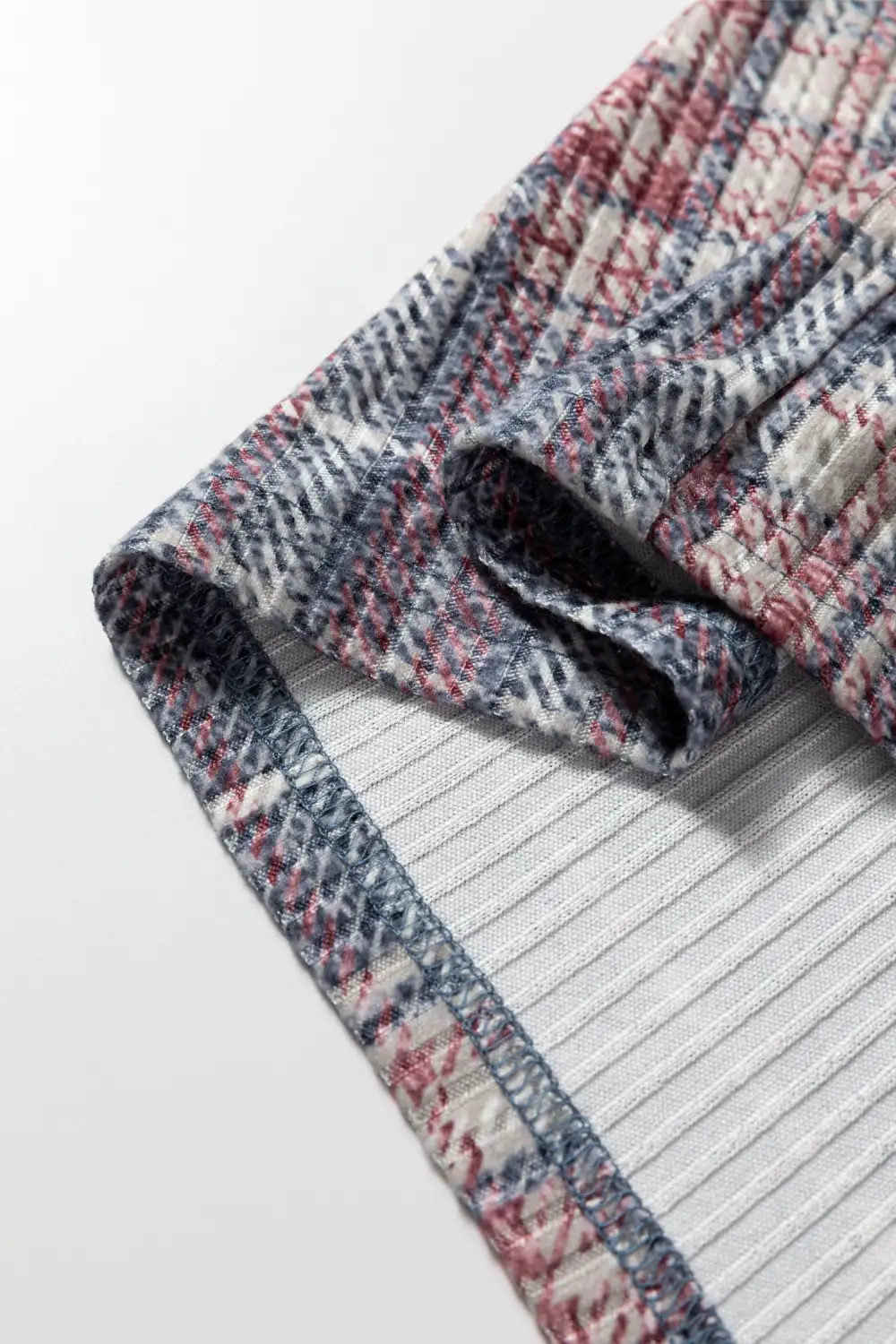 Plaid Textured Pocket Detail Shirt Blouse