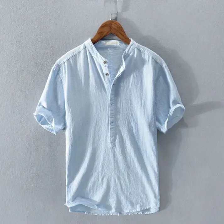 Men's New Linen Casual Short Sleeve Shirt