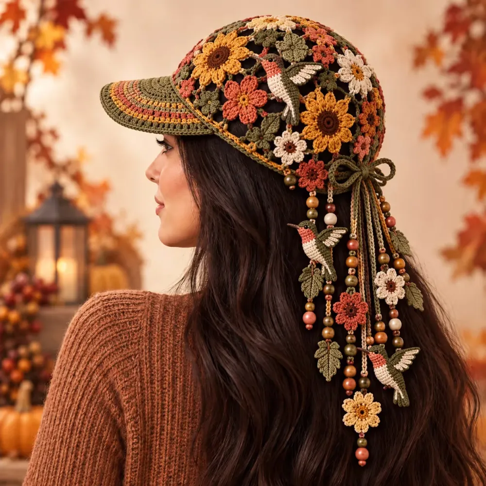 🔥LAST DAY 50% OFF - 🍂 Women’s Handmade Crochet Autumn Baseball Cap