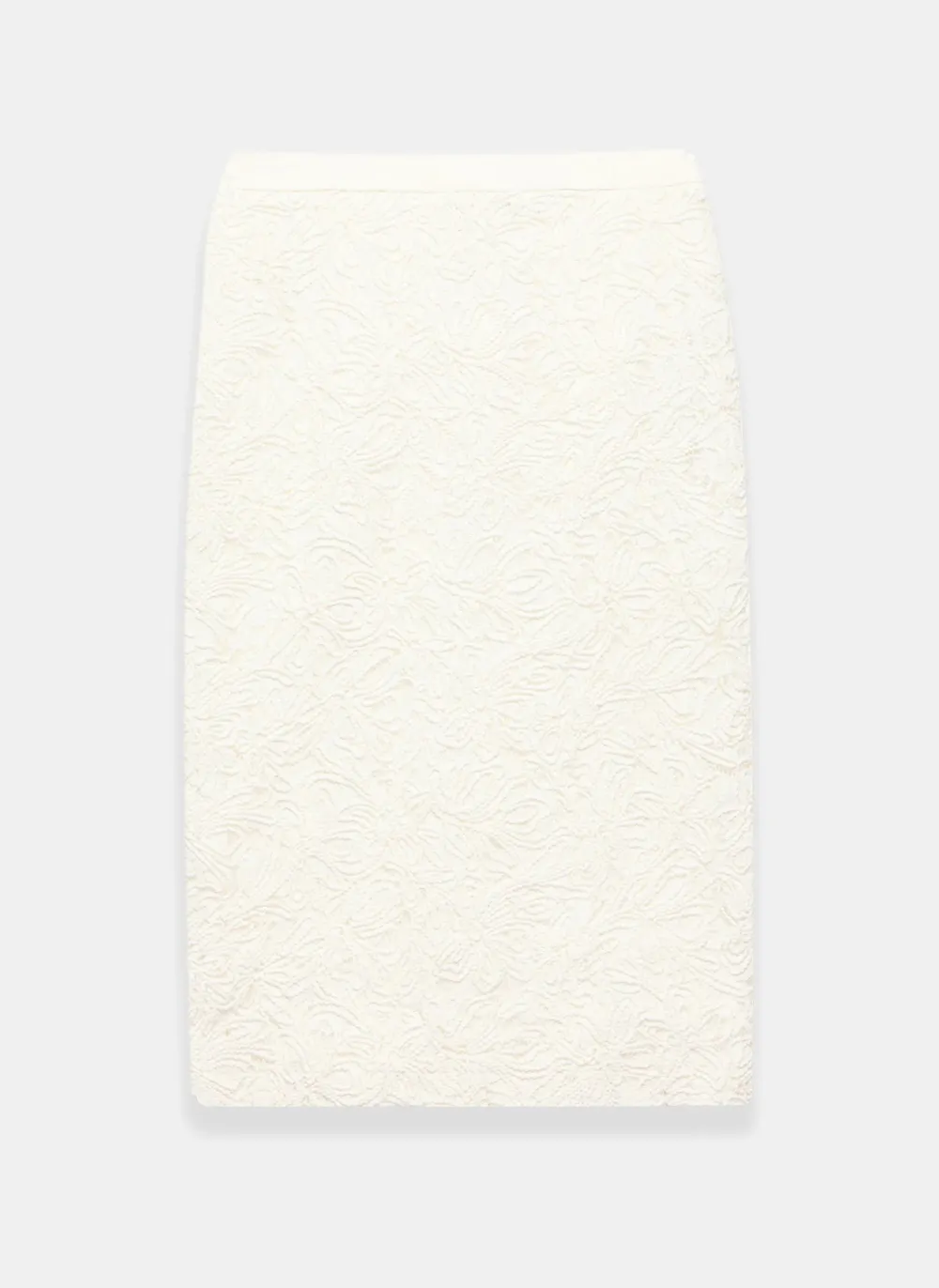 Casual Style Cream Lace Pencil Skirt