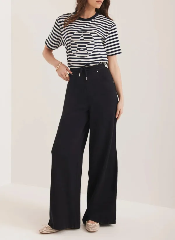 Casual Style Striped Star T-Shirt