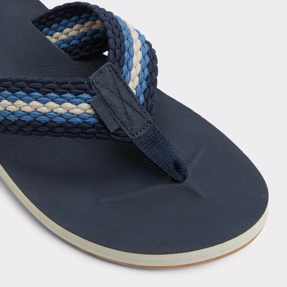 Flat Open Toe Slate Blue Flip Flops
