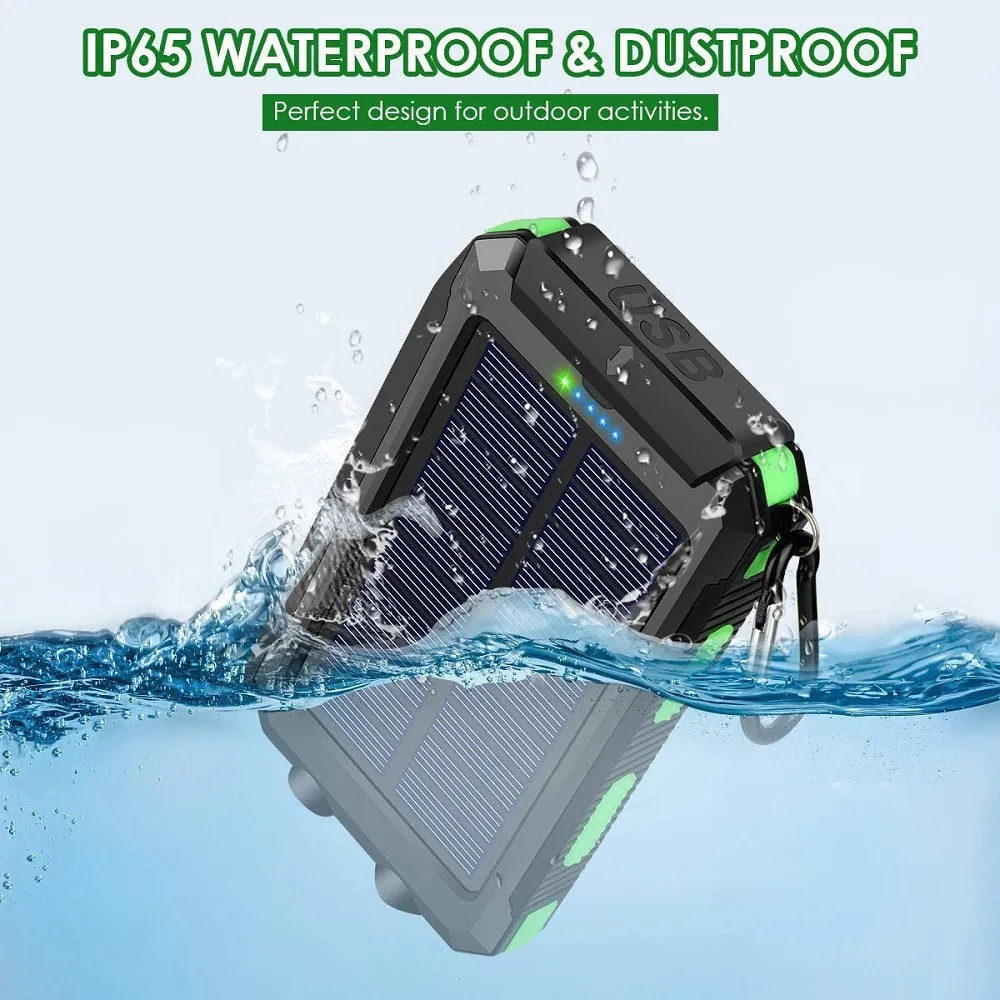 Outdoor multifunctional power bank, wireless charging, solar energy, flashlight
