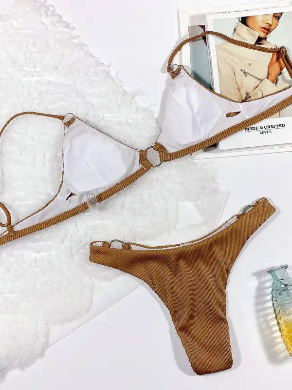 Plunge Spaghetti Strap Swimsuit Accessory