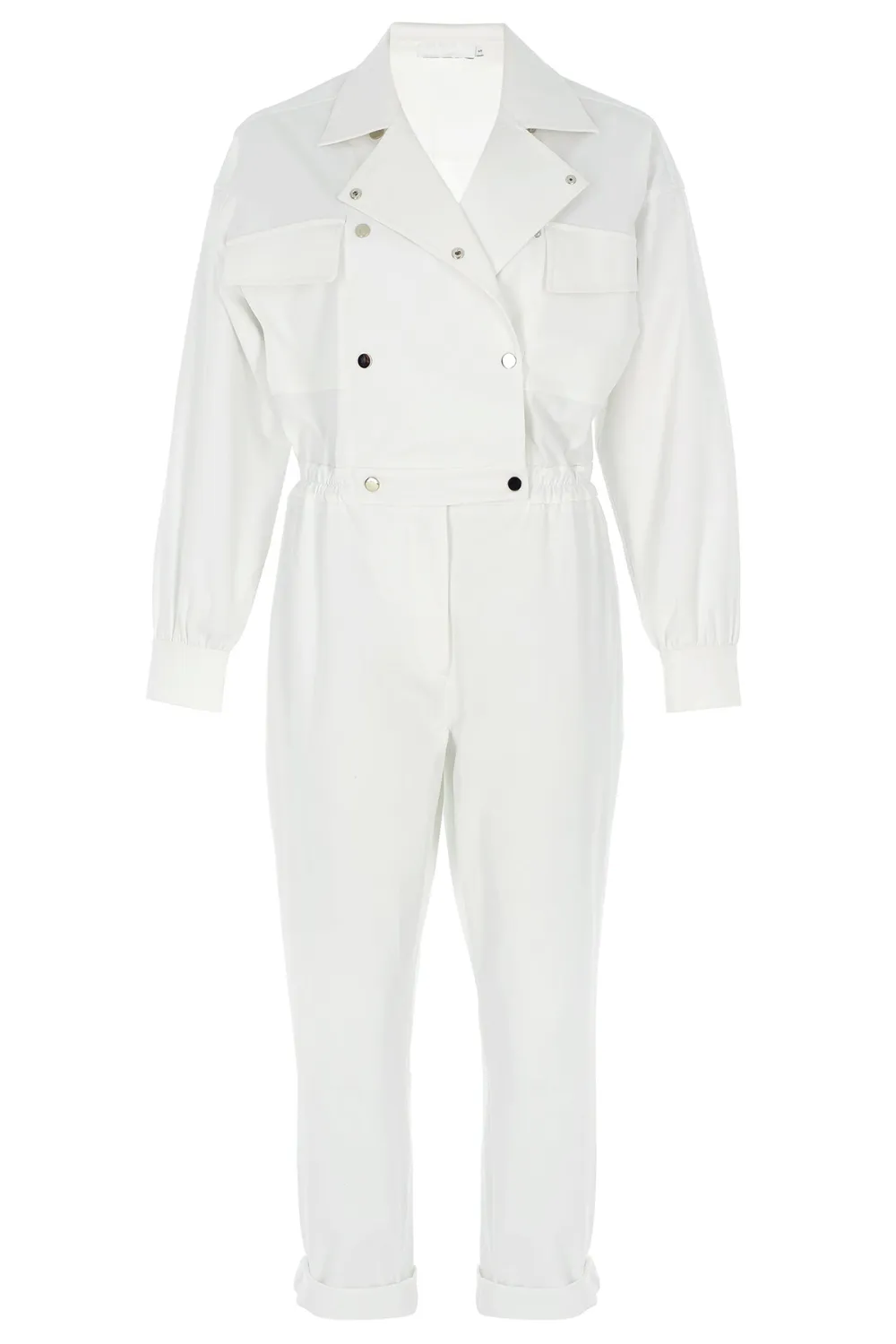 Lapel Jumpsuit-White