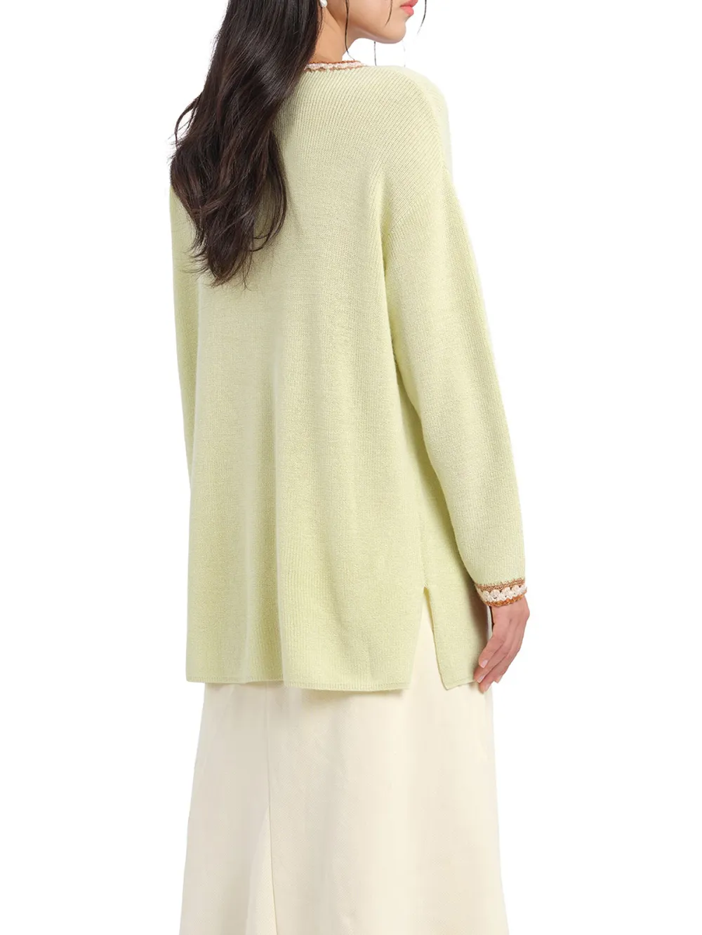 Pastel Color Crew Neck Knit Sweater