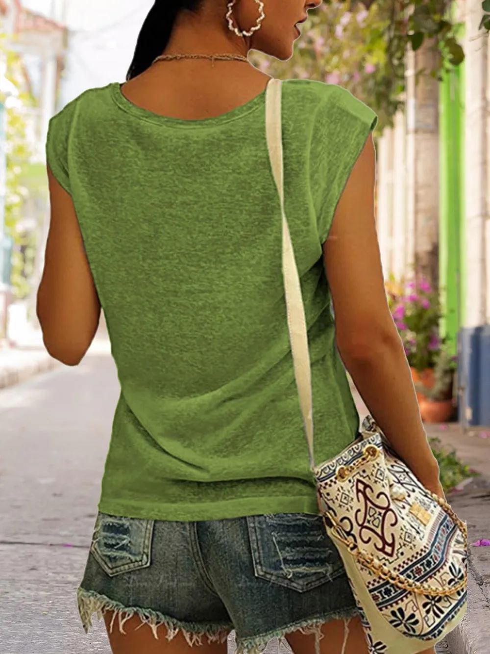 Full Size Heart Graphic V-Neck Tank Top