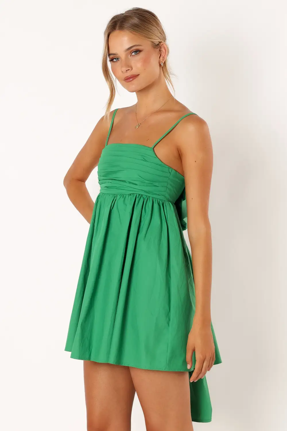 Alice Bow Back Mini Dress - Green