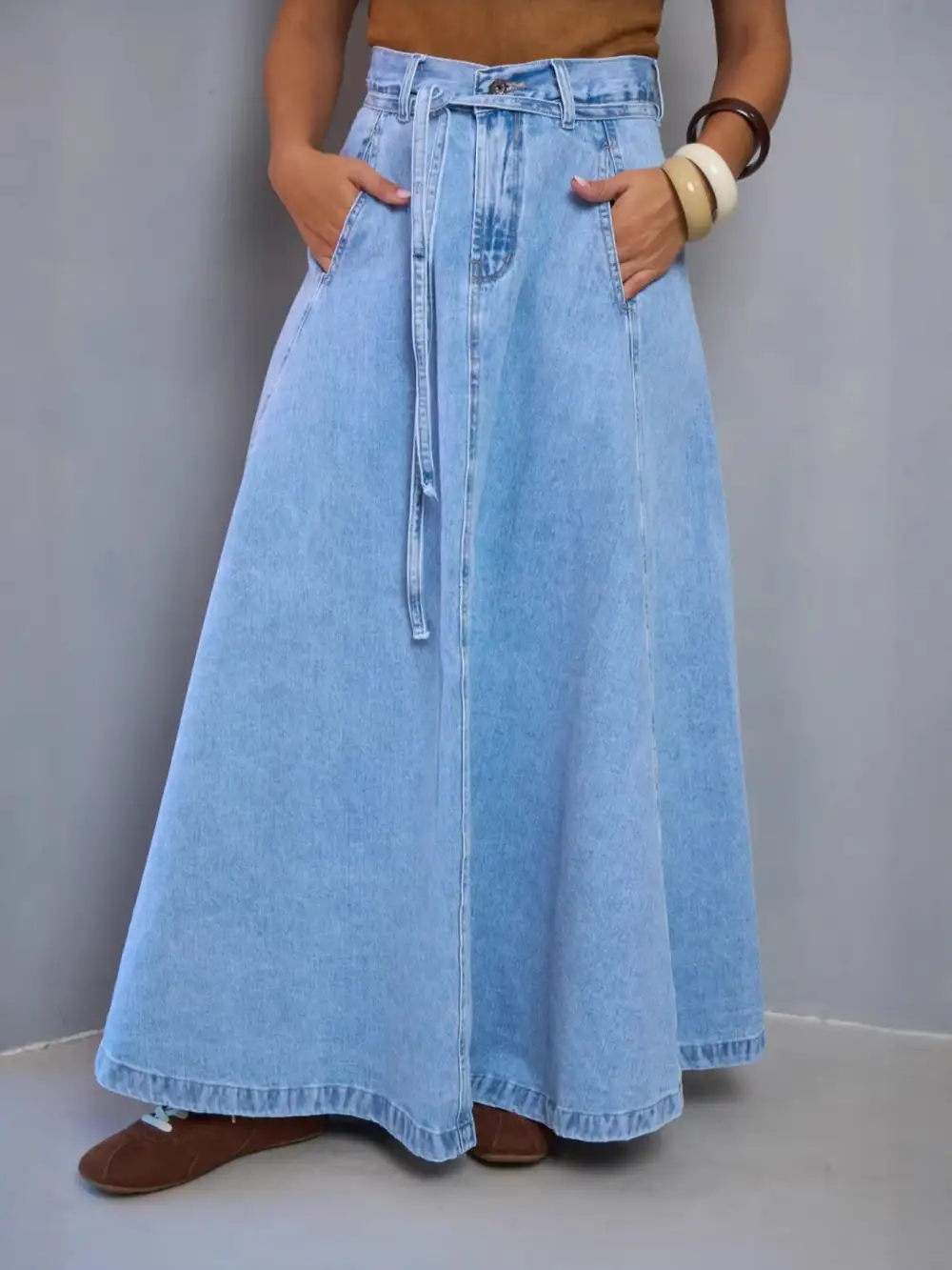 Denim High Waist Skirt