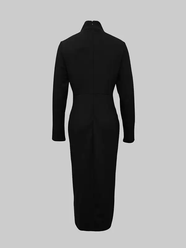 Asymmetric Long Neck Maxi Dress
