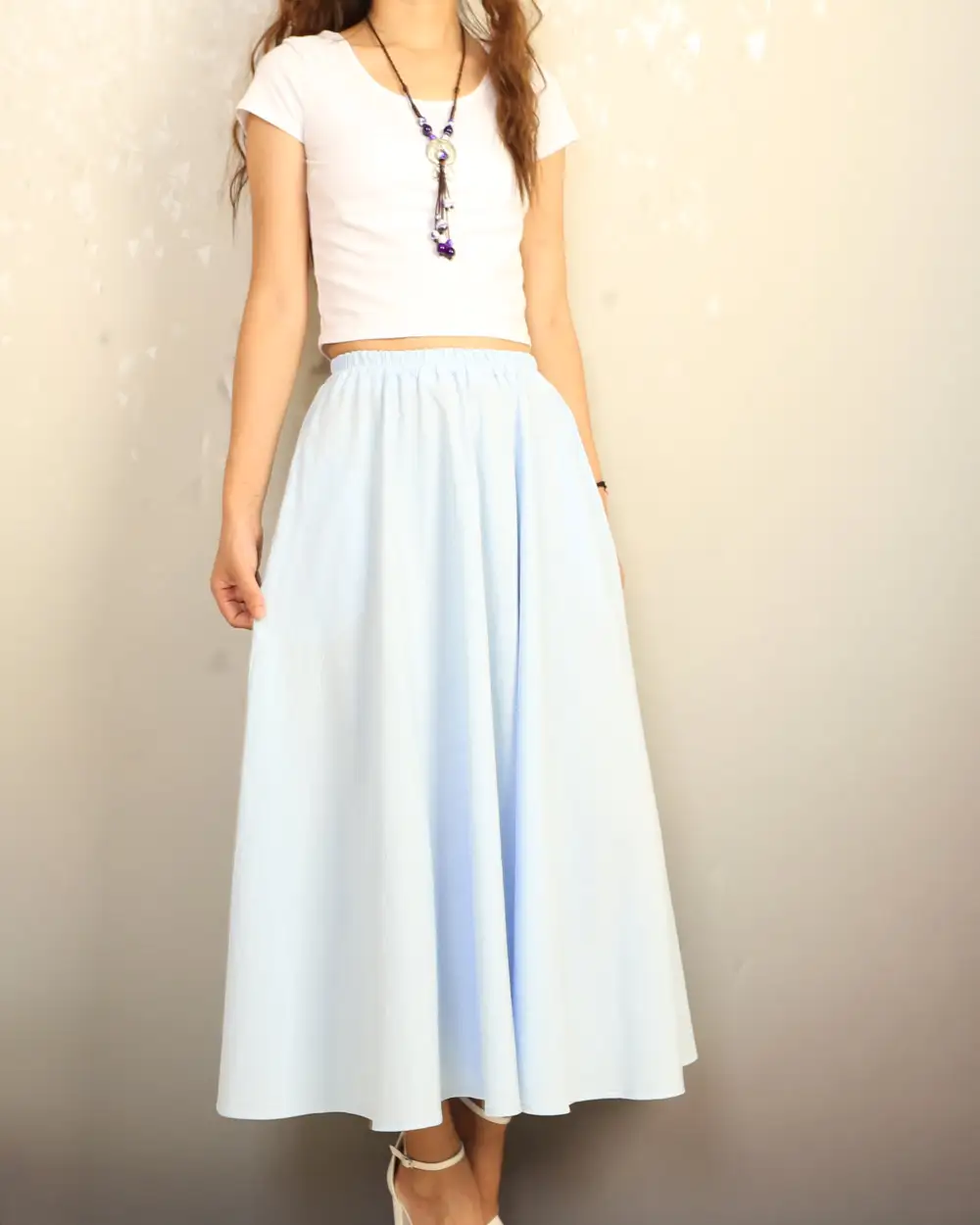 Boho Linen Flared Skirt