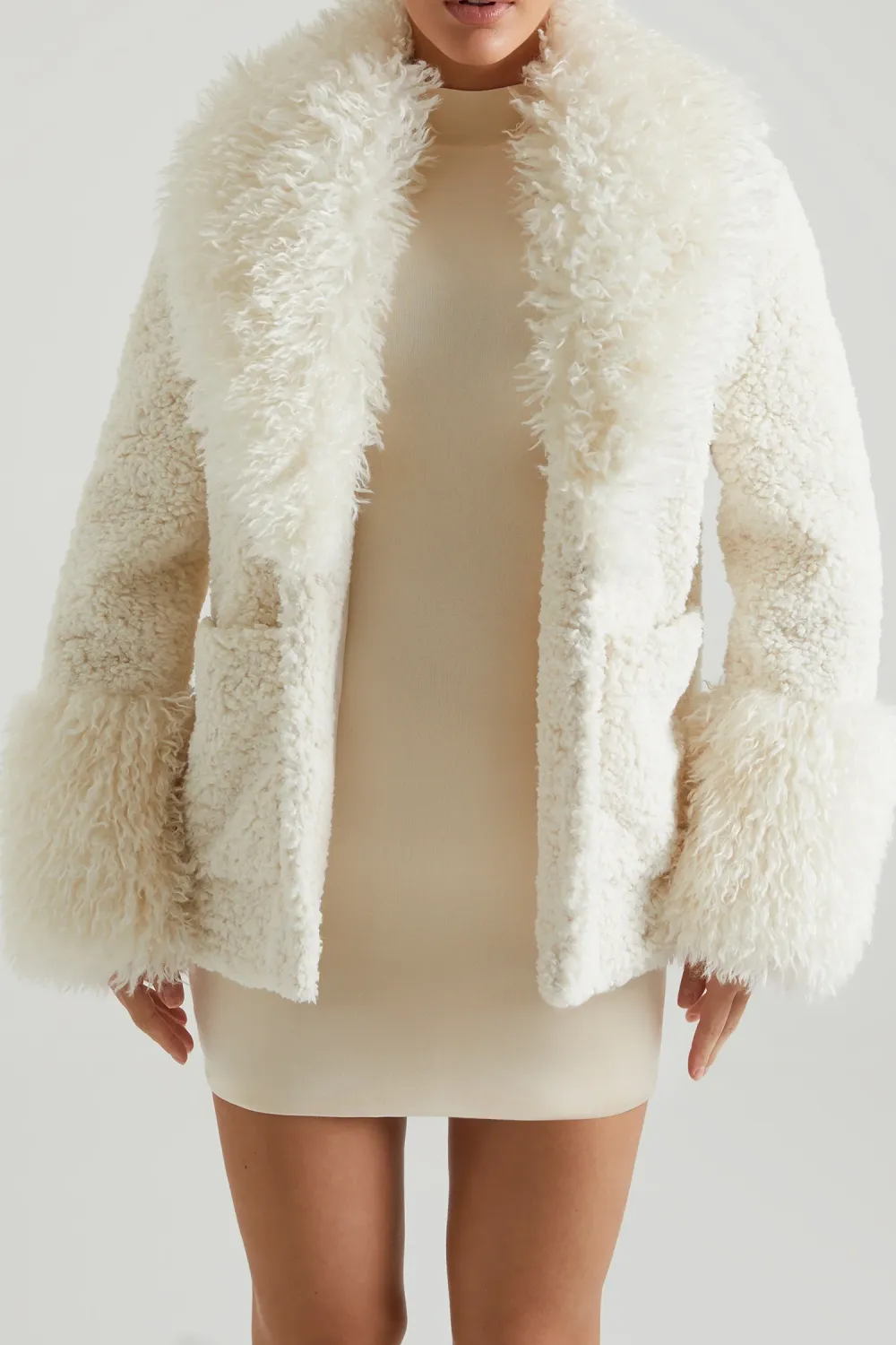 Ladies Loose Thickened Lamb Wool Coat