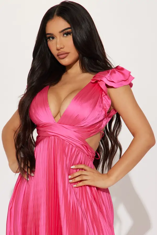 Ariana Pleated Maxi Dress - Pink