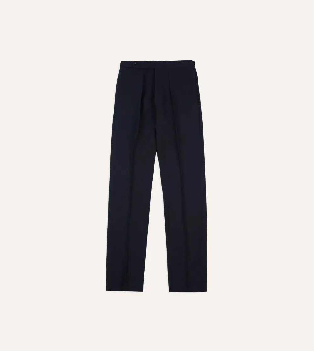 Daily Navy Tropical Wool Single Pleat Trouser