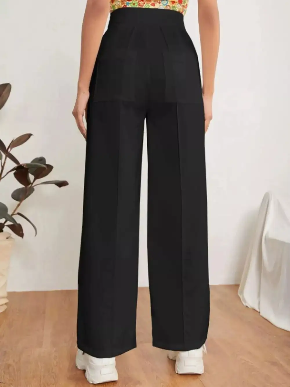 High Waist Straight Leg Dress Pants