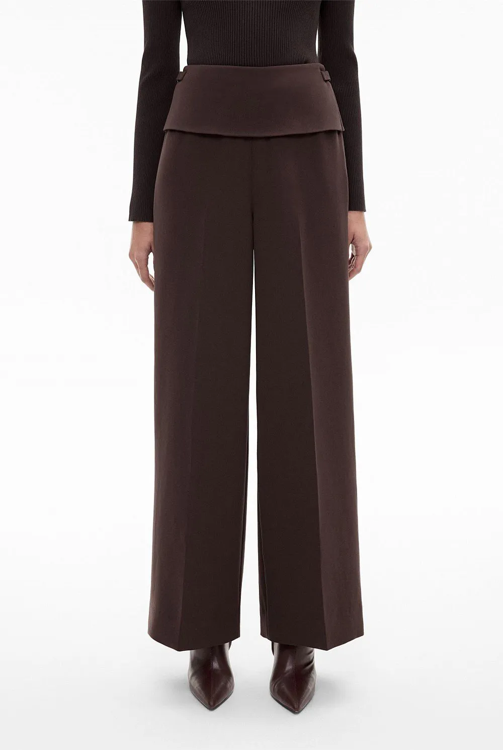 Relaxed Wide-Leg Pants With Pleats For Women