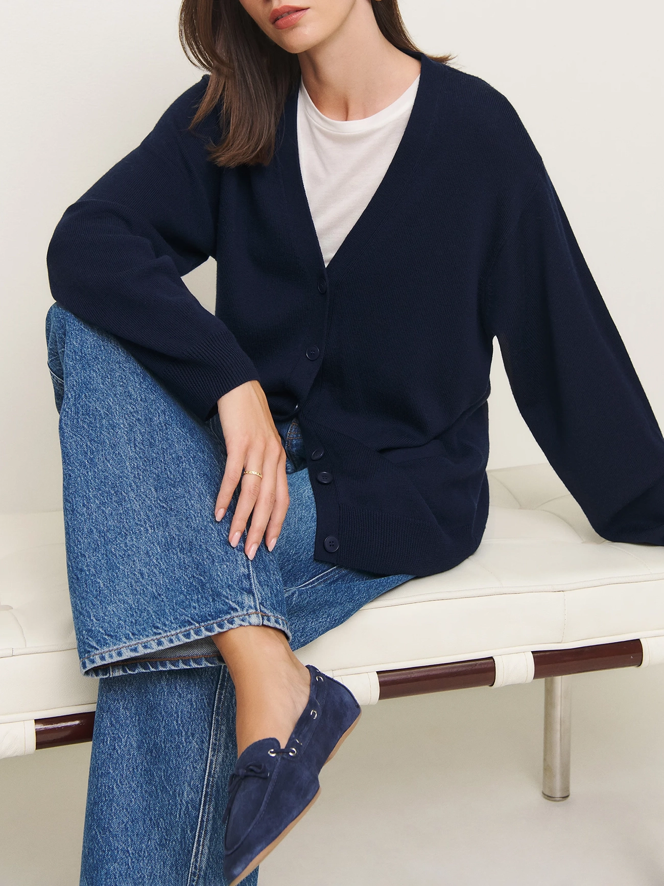 Patch Pocket Open Front Cardigan