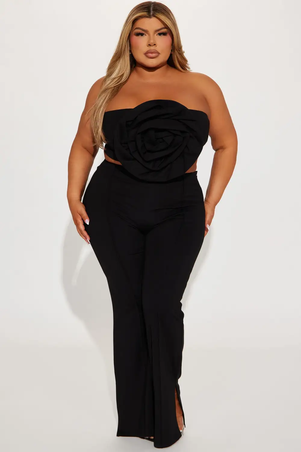 India Rose Pant Set - Black