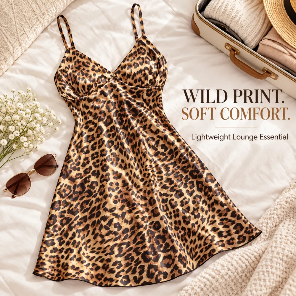 Y2K Hot Girl Style Women's Summer New Fashion Classic Leopard Print Slip Dress