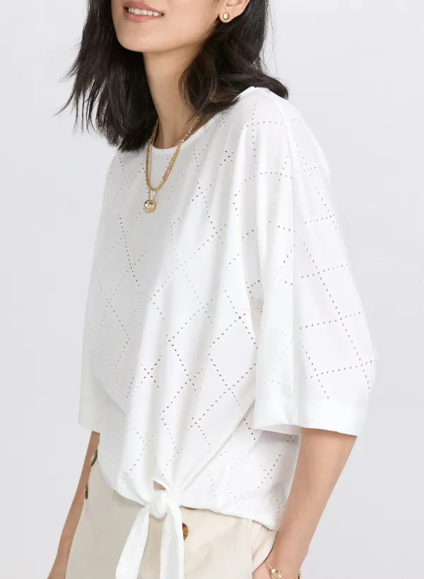 Ivory Ribbed Casual Top