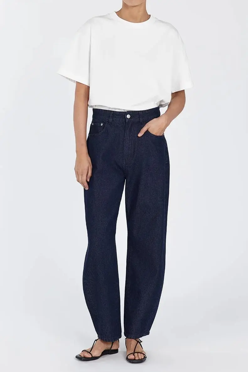 INDIGO BARREL LEG JEAN