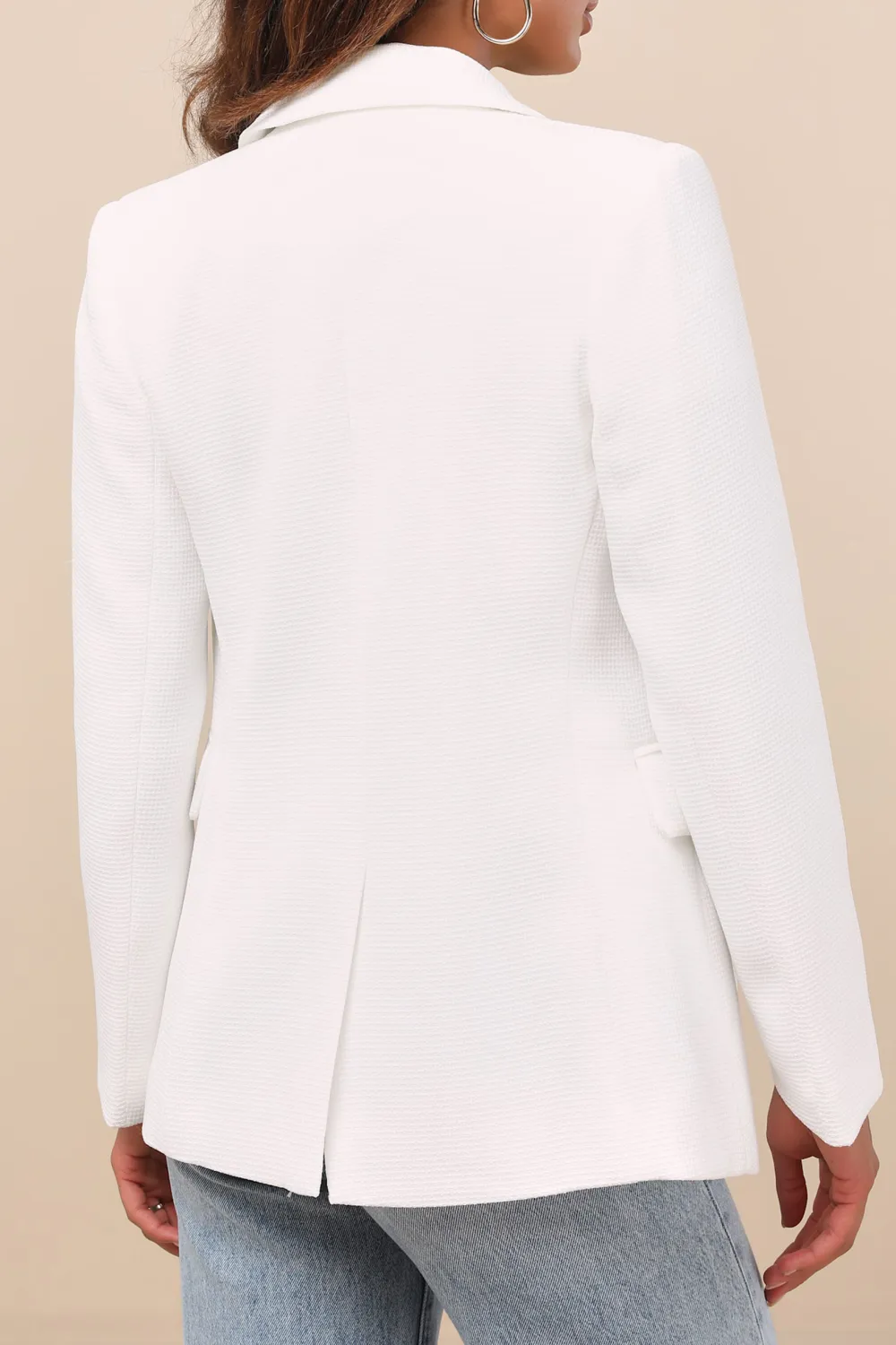 Casual Style Oversized Double-Breasted Blazer