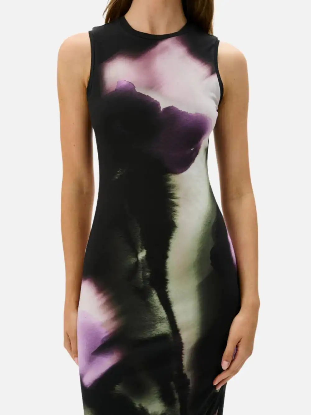 Slit Back Crew Neck Sleeveless Dress