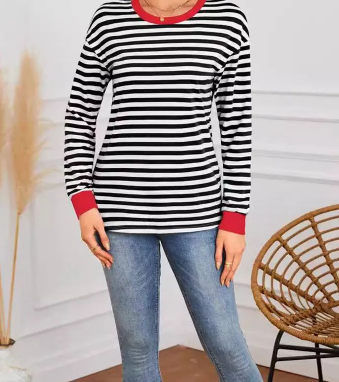 Essential Striped Long Sleeve Te