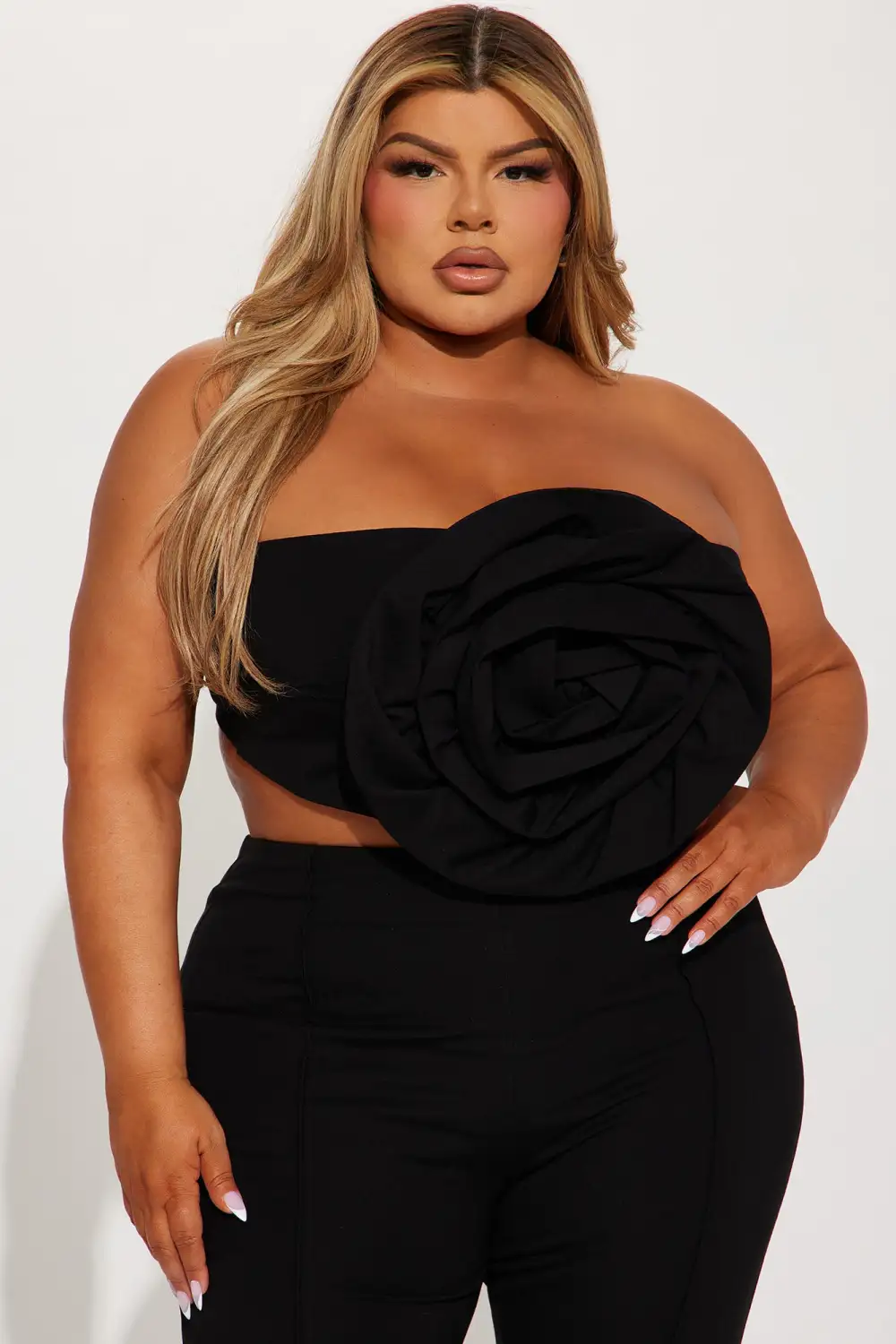 India Rose Pant Set - Black