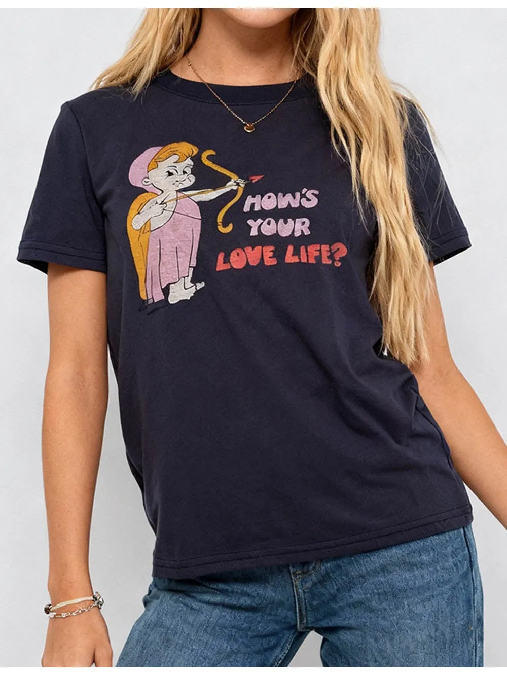 Chic Cupid Round Neck Short Sleeves T-shirt