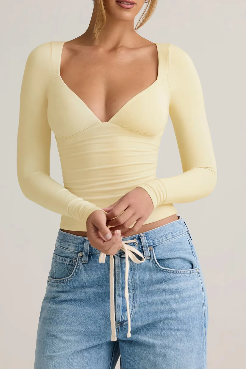 Creative V-neck Fashion Ruffle Long Sleeve Top