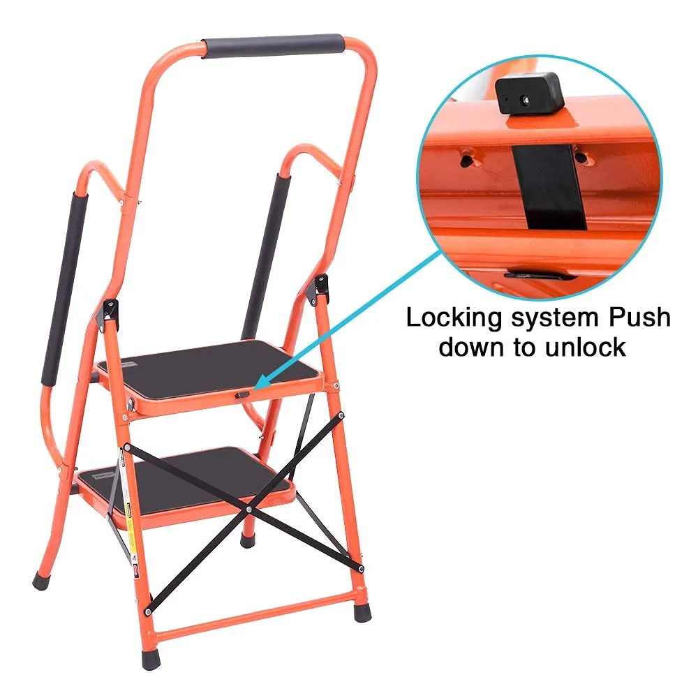 Safety Step Ladder Folding Padded Side Handrails Portable Heavy Duty Ladders 2/3/4 Step